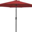 MEWAY 9ft Patio Umbrella Outdoor Table Umbrellas with Push Button Tilt and Crank, Market Umbrella 8 Sturdy Ribs for Deck, Garden, Pool and Backyard, Red