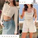 TRIWORKS 3 Pack Women Skinny Leather Belt for Jeans Pants Dress Ladies Thin Waist Belt with Gold Buckle (Beige)