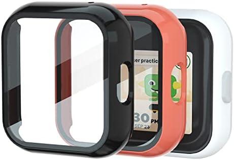 2 Pack Case Compatible with Sync UP Kids Watch Screen Protector (Not Compatible with SyncUP Watch 2), Hard PC & Tempered Glass SyncUP Kids Watch Protector (Black&Orange)