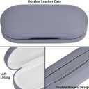 Muf 2 in 1 Contact Lens Case and Glasses Case, Double Sided Design with Mirror, Portable Travel Kit with Tweezer, Remover and Solution Bottle, Grey