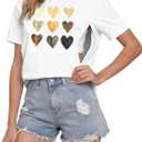 UNIQUEONE Comfort Breastfeeding Shirts Women Dual Side Hidden Zipper Nursing Tops Casual Postpartum Pregnancy Tees (M)