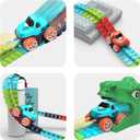 Race Car Track Toy for Kids Ages 3 4 5 6 7 8+ with LED Light-Up Vehicles, Flexible Dinosaur Race Track Battery Electric Race Car Track Set, Gifts Toys for Boys Girls Toddlers (240pcs 2Car)