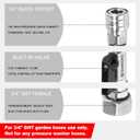 Raincovo Garden Hose Shut Off Valve to Pressure Washer Adapter, 3/4" GHT to 1/4" Quick Connect, Convert Water Hose into Power Washer Nozzle Tips, Car Washing Nozzle & Hose Attachment