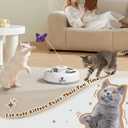 Pawaboo 3-in-1 Automatic Interactive Cat Toy, Electronic Motion Kitten Toy with Fluttering Butterfly Teasers, Track Ball & Random Hide Mouse, USB Rechargeable Cat Teaser Mouse Toys for Indoor Kitties (White+Gray)