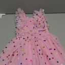 Kids Girls Confetti Birthday Princess Dress Ruffle Sleeve Boho Cake Smash Photo Shoot Outfit, Size: 3-4T