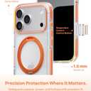 TORRAS 360 Magnetic Stand for iPhone 17 Pro Max Case, [Fit for MagSafe] [4X Military-Grade Protection] Slim Case for iPhone 17 Pro Max 6.9" 2025, Clear-Orange, Ostand O3 Fitness Series