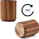 Acacia Wood Utensil Holder for Kitchen Counter, 360 Rotating 7.2" Wooden Cooking Utensil Crock for Countertop, Farmhouse Kitchen Decor