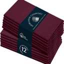 Burgundy Wine Cloth Napkins 17x17 Inch - 100% Cotton, Soft, Absorbent, Washable, Reusable - 12 Pack - Hotel Quality Table Napkin for Wedding, Receptions, Dinner, Christmas, Everyday