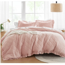 Comfort Spaces Blush Queen Duvet Cover Set  3 Pieces Ruffle Diamond Quilted Duvet Cover, All Season Lightweight, CottonLike Softness PreWashed Microfiber Queen Bedding Cover & Shams, Queen