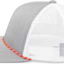 Pacific Headwear Unisex Adult Pacific Headwear Trucker Snapback Braid Cap Cotton Blend Mesh Hat, Pro Model Fit and Curved Visor for Everyday Wear (Gray)