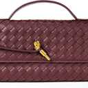 Joryin Woven Purse for Women Evening Clutch Woven Leather Handbags Crossbody Bag Purse Formal Evening Bag, Vegan Leather