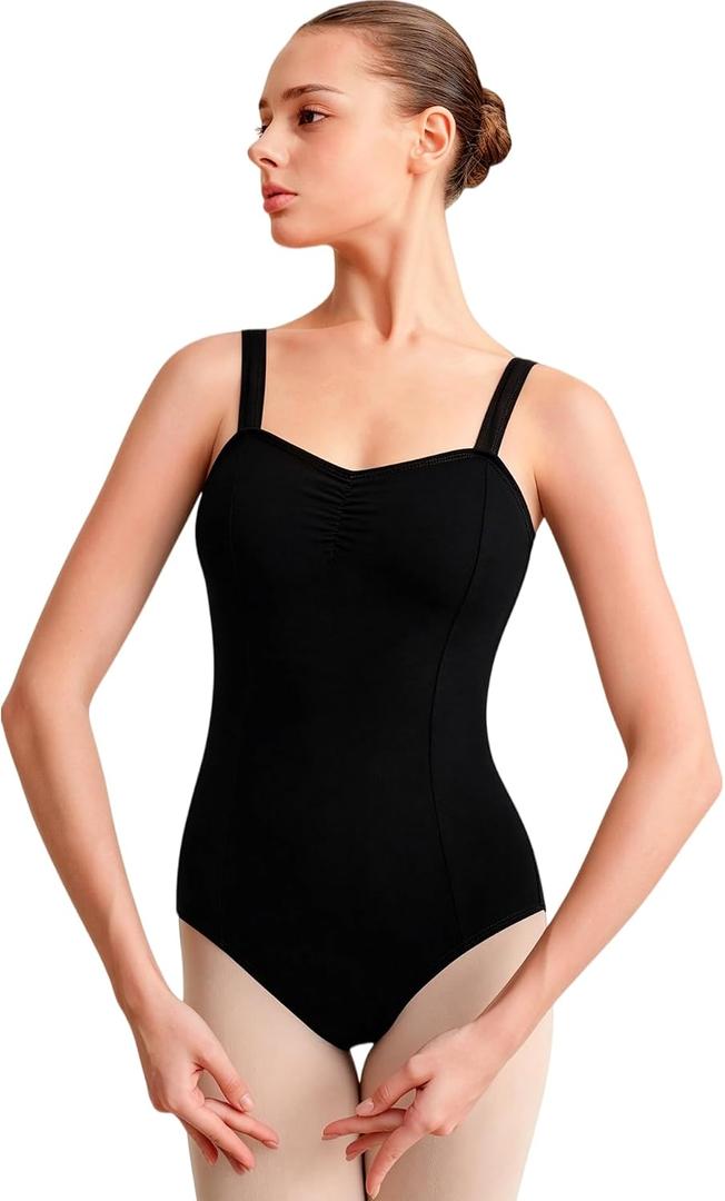 Women's Turtleneck Dance Ballet Leotard Long Sleeve, Black XL