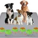 TidyFriend Pet Food Mat 30 x 36 - Pet Tray for Food and Water - Silicon Cat & Dog Feeding Tray - Large Non Slip Water proof Feeding Placemat - Easy to Clean (Light Grey)