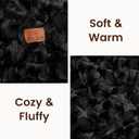 Cozy Bliss Faux Fur Throw Blanket for Couch, Fuzzy Soft Plush Thick Warm Fluffy Reversible Wave Textured Blanket for Sofa Bedroom Living Room, 55 * 70 Inches Black