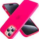 Hot Pink Case for iPhone 16 Pro Max/Soft Translucent Protective Phone Case Cover/Cute Trendy Minimalist Case 6.9 Inch (Neon Pink)