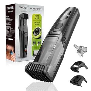 Kurtmark 
Vacuum Beard Trimmer for Men, Rechargeable Electric Mens Beard Trimmer with Adjustable Length Comb (1-20mm), Cordless Mustache Trimmer for Men with Built-in Vacuum for Facial, Sideburns