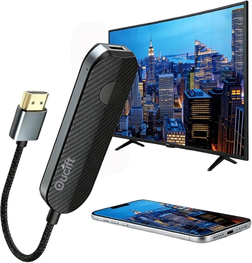 Wireless HDMI Display Adapter Transmitter Receiver for Flix Stick Streaming Device 4k 1080p Screen Mirroring Bluetooth Adapter for iOS iPhone iPad TV WiFi Adapter Smart TV Converter Extender (1pc)