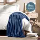 Bare Home Fleece Blanket - King Size - Ultra-Soft Lightweight for Bed, Sofa, and Couch - Luxury Microplush - Cozy Warm Blanket (King, Dark Blue)