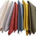 Amazhiyu Pure Linen Dinner Napkins Washable Reusable, Set of 4, 17x17inch, Dark Red