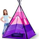 USA Toyz Happy Hut Teepee Tent for Kids - Indoor Pop Up Teepee Kids Playhouse Tents for Boys, Girls, Toddlers with Portable Storage Bag (Pink), 43” L x 43” W x 62.5” H