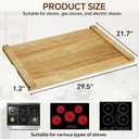 Noodle Board - Stove Top Cover for Electric, Gas, Wooden Stove - Decorative Rustic Kitchen Serving Tray, 30'' * 22'', Bright Wood