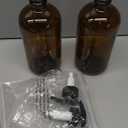 Vivaplex, 2, Large, 16 oz, Empty, Amber Glass Bottles with Black Lotion Pumps