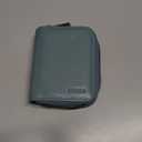 Linno RFID 20 Slots Credit Card Holder Genuine Leather Small Wallet for Women or Men with Zipper (Blue)