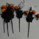 Halloween Decorations Indoor with Pumpkins and White Ghost, Halloween Centerpieces Decor for Tables, Vase Fillers, Artificial Flowers Festive Ornaments and Picks(5PCS)