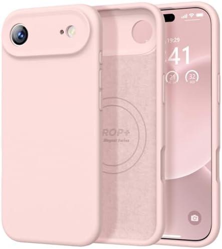Vooii Magnetic for iPhone Air Case, Compatible with Magsafe (Premium Liquid Silicone) (Integrated Camera Control Button) Anti-Scratch Microfiber Lining for iPhone 17 Air 6.5 inch, Pink Sand