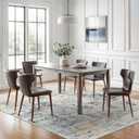 Soalmost 6x9 Abstract Area Rugs for Living Room 6 x 9 Washable Non Slip Low Pile Gray Rugs for Bedroom Dining Room Foldable Thin Blue Yellow