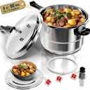 WantJoin Pressure Cooker Stainless Steel 4 Qt, Commercial Stove Top Pressure Cooker Pot Used for Pressure Foodie or Steaming, Compatible with Gas & Induction Cooker