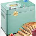 KBS 710W Convection Bread Maker Dual Heaters,2.2LB Bread Machine with Healthy Ceramic Pan&Auto Fruit Dispenser,17-in-1 Bread Maker Machine Gluten Free,Stainless Steel 15H Timer&Keep Warm, Touch Panel