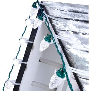 C9 LED Christmas Lights Outdoor, 68Ft 100 LED String with All in One Clips, Commercial Grade Waterproof Outdoor Christmas Lights for House Outside Roofline Xmas Decor, Pure White