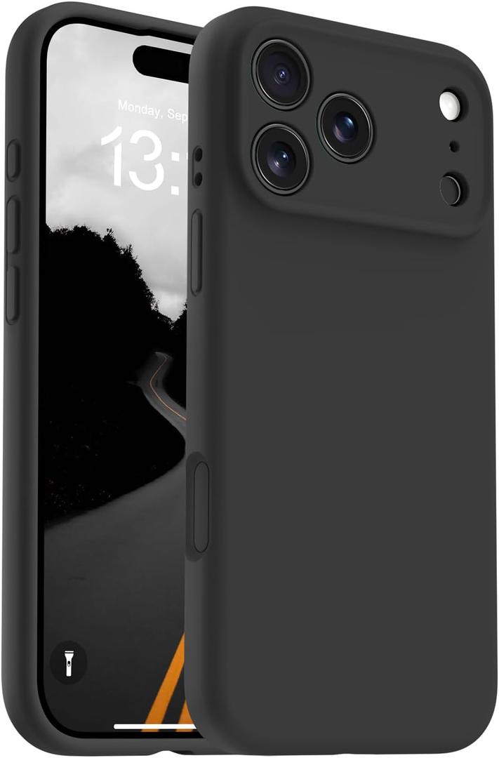 OTOFLY Magnetic for iPhone 17 Pro Max Case,Compatible with Magsafe,Classic Liquid Silicone Mobile Phone Case,Integrated Camera Control Button,Anti-Scratch Microfiber Lining, Black