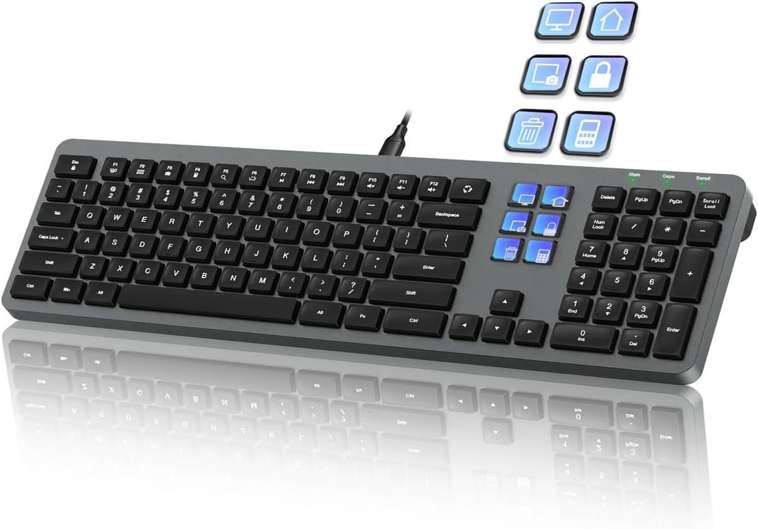 Wired Keyboard with Mini Control Deck (6 LCD Keys)