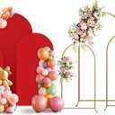 Arch Backdrop Stand and Cover Set, 3 Metal Balloon Arch Backdrop 7.2ft 6.6ft 6ft, Gold Arched Stand Frame for Wedding, Parties,Birthday, Backdrop Decorations (Red,7.2ft+6.6ft+6ft)