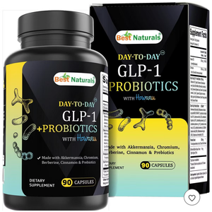 Best Naturals Day-to-Day GLP-1 + Probiotics Supplements 90 Veg Capsules - Made with Akkermansia, Chromium, Berberine, Cinnamon & Prebiotics, Best Buy 05/2028