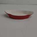 Au Gratin Baking Dishes, by Kook, Mini Casserole Dish, Set of 6, for Banana Split, Oven and Microwave Safe, Dishwasher Safe, Ceramic Serving Dishes, Lasagna & Cobblers, Individual Serving, 12 oz (Cherry Red)