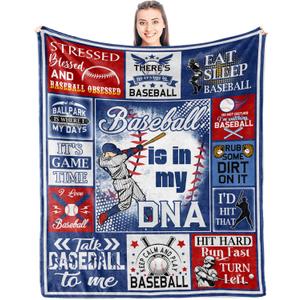 Baseball Gifts for Boys 8-12 - Valentine Baseball Gifts for Men for All Ages- Gifts for Boys Who Love Baseball Blanket 50" x 60"- Baseball Player/Lover Gift - Baseball Team/Fan Gifts Soft Throw