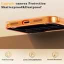 for iPhone 17 Pro Case with Privacy Screen Protectors [Non-Yellowing] Shockproof Slim Metallic Glossy Luxury Cover for Girl Women Men Cases Phone Case for iPhone 17Pro Cover-Blue