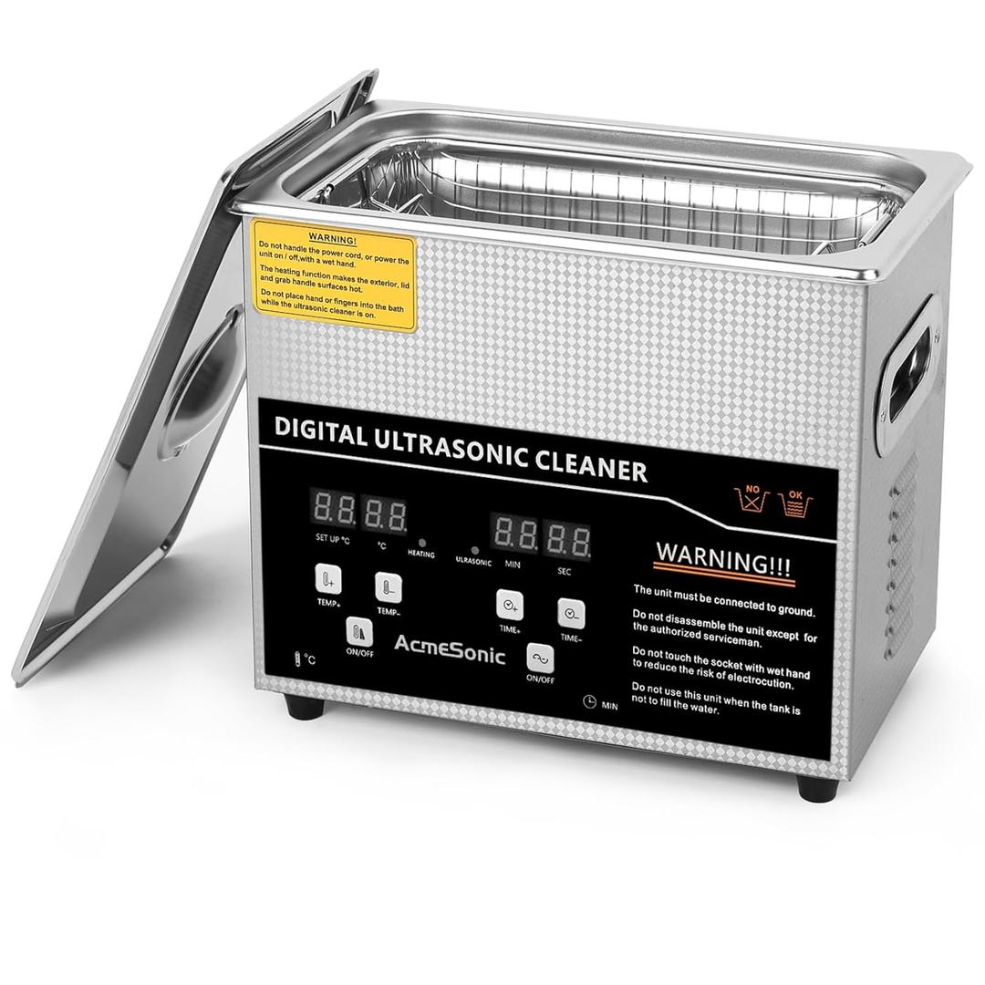 Ultrasonic Machine 3L Digital Ultrasonic Parts Cleaner with Timer 40kHz SUS 304 Stainless Steel Lab Sonic Cleaner for Professional Tools,Metal Parts,Jewelry,Eyeglasses