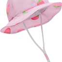 Durio UPF 50+ Baby Sun Hat - Wide Brim Beach Bucket Hats for Infant Girls 0-4T, Outdoor Summer Hat for Newborn to Toddler (Pink, L)