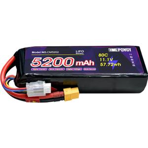 11.1V Lipo Battery 3S 5200mAh 80C Lipos Soft Case with XT60 Connector for RC Car Airplane Helicopter Boat Racing RC Hobby
