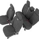 Rough Country Neoprene Seat Covers for Jeep Wrangler JL 4-Door (2018-2024) w/No Rear Arm Rest - Waterproof & UV Resistant, Foam Padded, Front & Rear Seat Cover Set