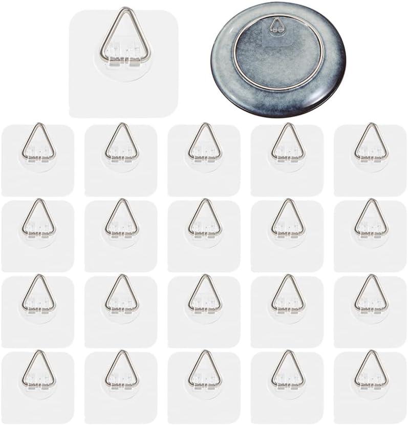 DIDUDIDU Wall Plate Hangers for Display - Invisible Adhesive Picture Hangers for Wall - Ideal for Hanging Decorative Plates | Photo Frames | Paintings - 2.3 Inch