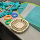 SwimSchool Infant Baby Pool Floats, Free Swimming, Super Buoyant  Ages 6-24 Months  Multiple Colors/Styles  Adjustable Canopies and Seats, Splash & Play Baby Floaties (Blue)