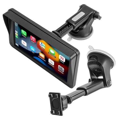 1Zero Replacement Suction Cup Car Mount for CarPlay Screen with Quick Extension Arm, Compatible with 7-11 Inch Portable Car Play Screens, Adjustable Dashboard Windshield in-Car Monitor Bracket Holder