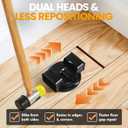 Iron Floor Gap Fixer Tool with Suction Cup, Dual Striking Heads & 4 Adhesive Pads, Floor Gap Tool for Laminate, Hardwood, Tile & Vinyl Floors