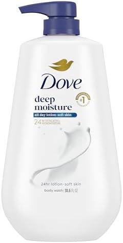 Dove Body Wash Deep Moisture for 24hr Lotion-Soft Skin Moisture Moisturizing Skin Cleanser with No Sulfates No Parabens 30.6 oz