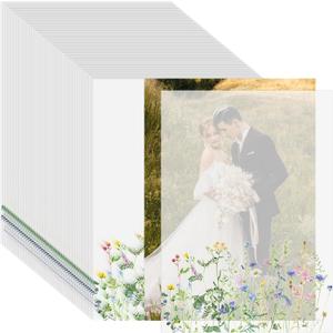 MotiMind 150 Pcs Translucent Vellum Paper for Wedding Photo Cover, 5x7 Inch Printable Trace Paper with Wildflower Pattern for Wedding Invitation Bridal Shower Baby Shower Birthday (Colorful Flower)